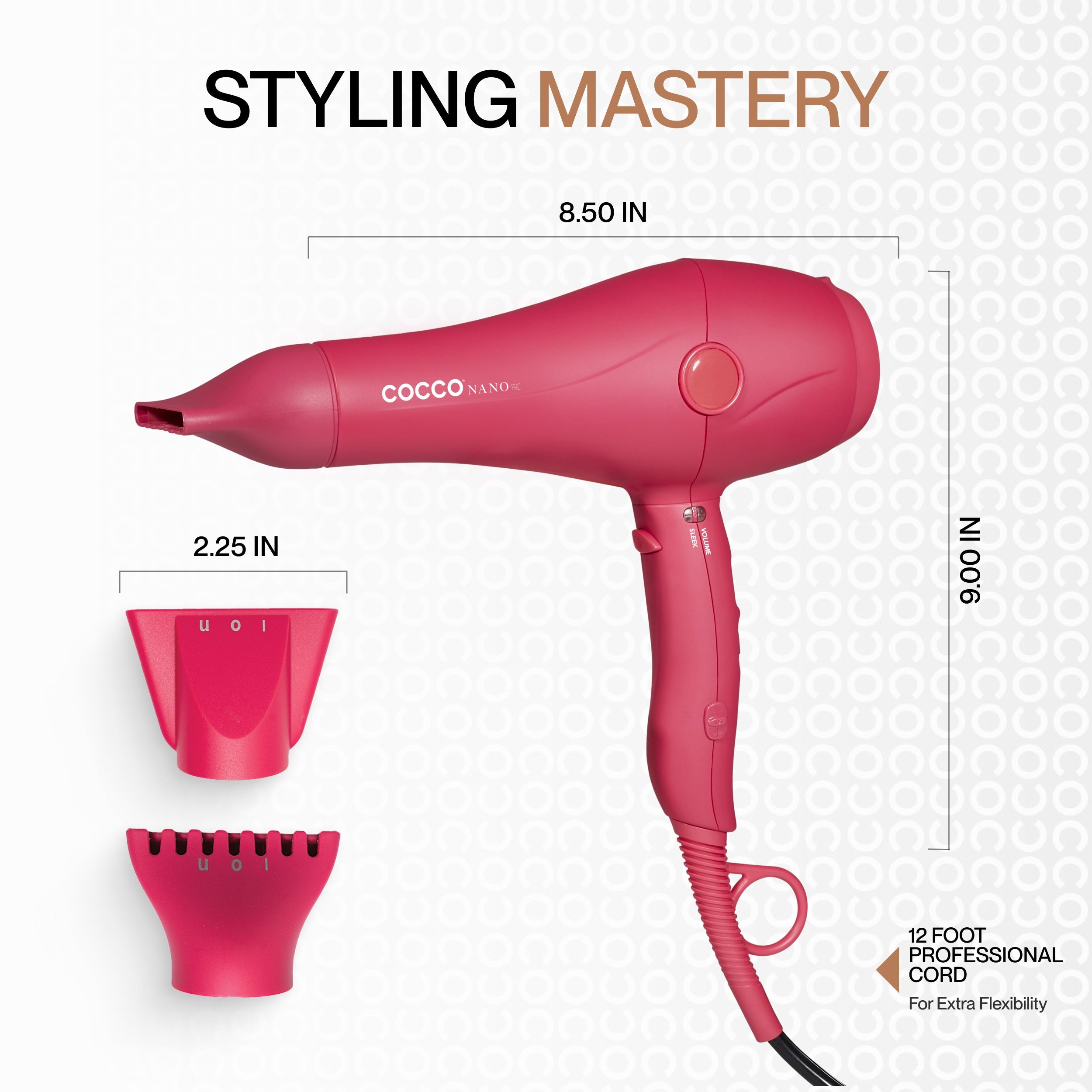 COCCO® Nano Pro Hair Dryer (Pink)